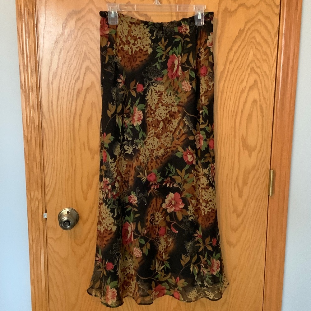 Chadwick‘s Vintage Black Floral Skirt NWOT
